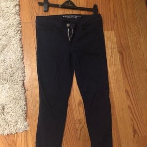 AEO Navy Sateen Jeggings